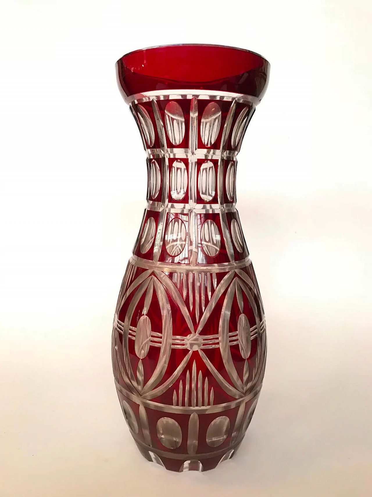 Vaso rosso molato tipo Baccarat 2