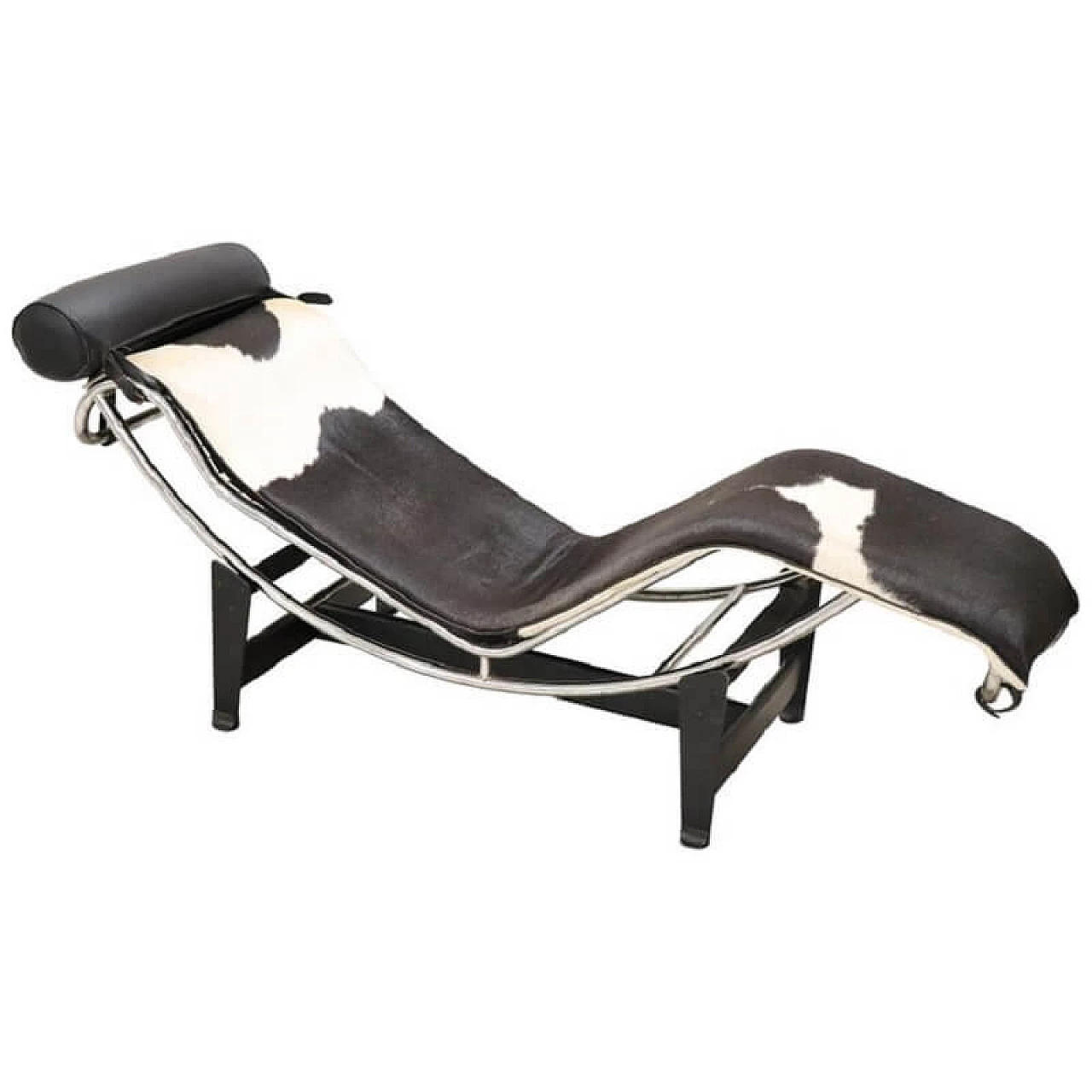 LC4 Chaise Longue stile Le Corbusier in pelle bovina, anni 1980 1083598