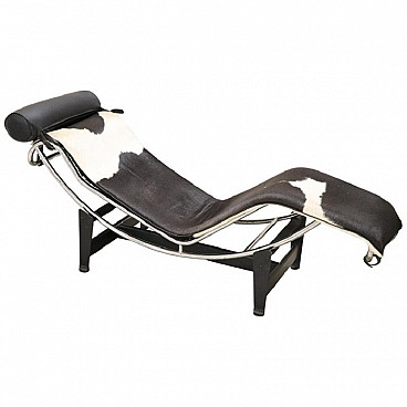 LC4 chaise longue, Le Corbusier style in natural leather, 1980s