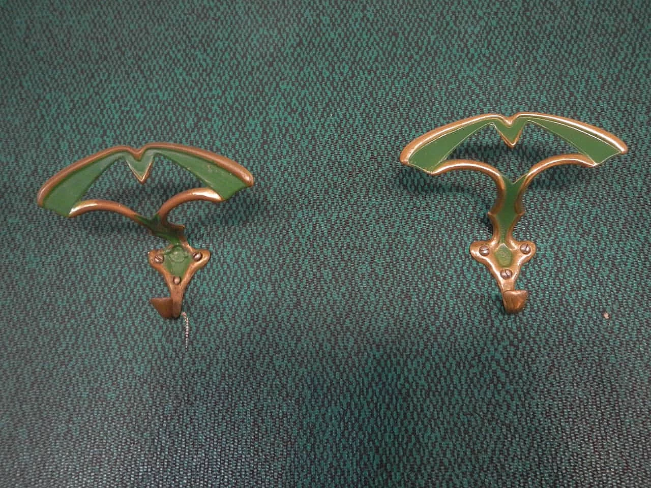 Pannello da muro da entrata con ganci e specchio, anni '70 1083749