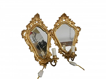 Pair of mirrors with golden frame, early 1900's