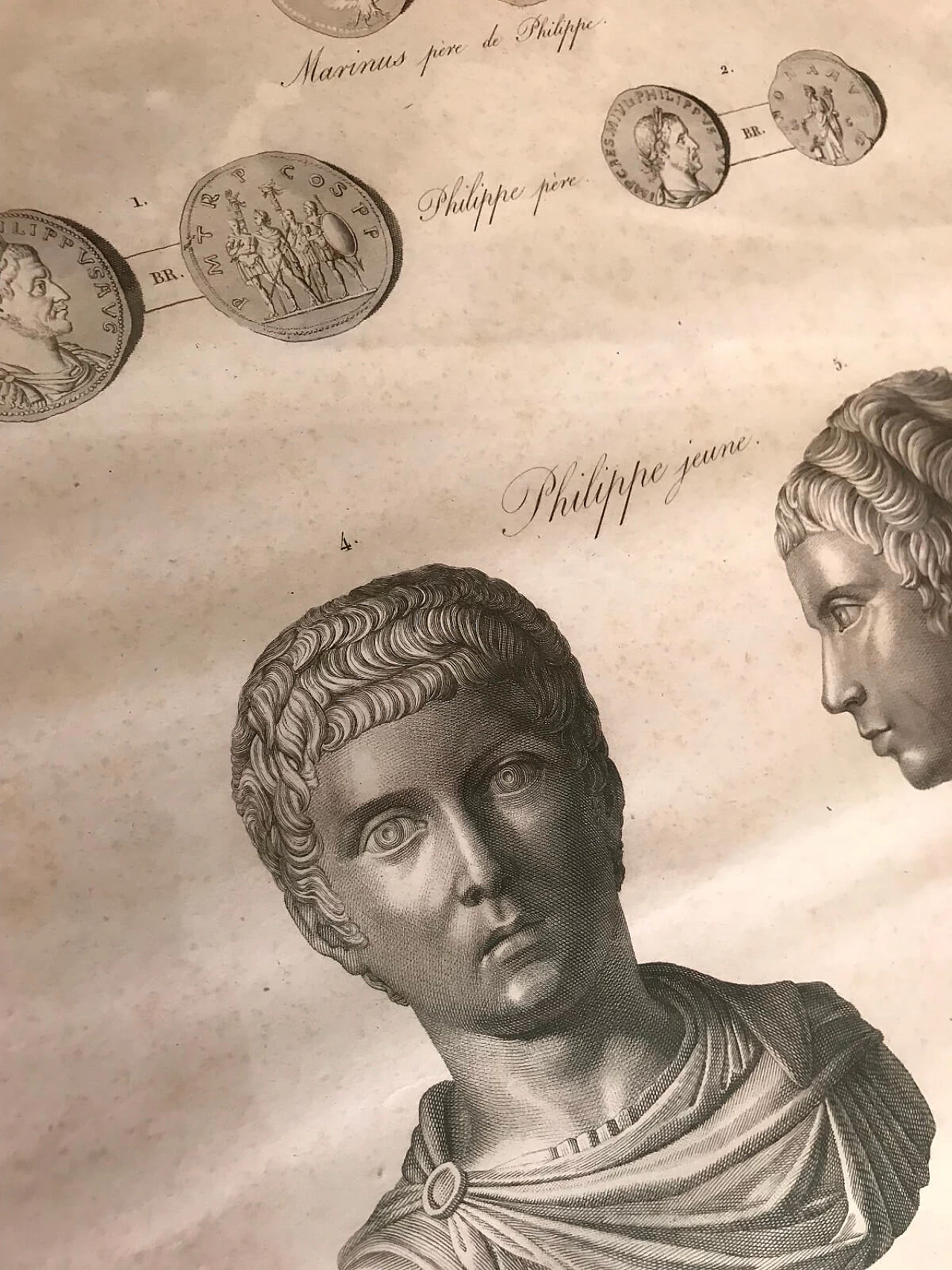 3 stampe con cornice di sculture di Imperatori 5