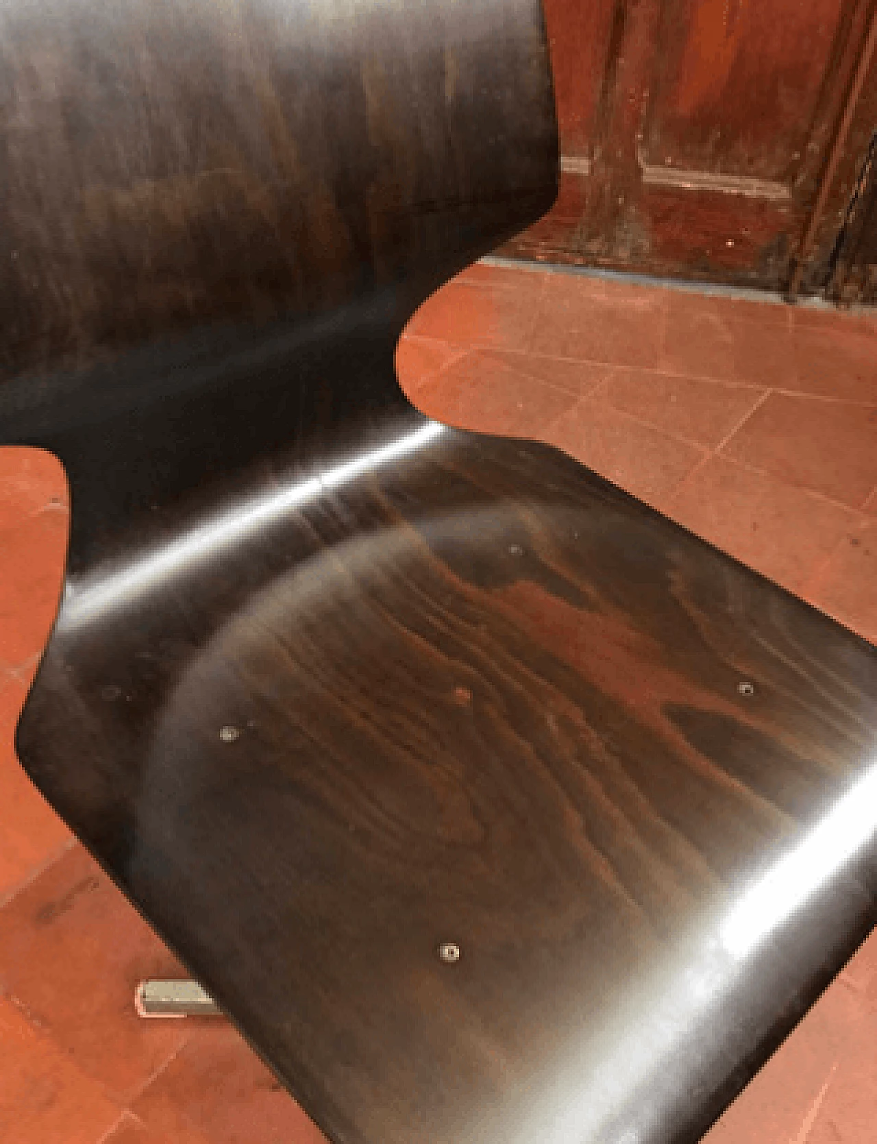 4 sedie regolabili in legno scuro, anni '50 6