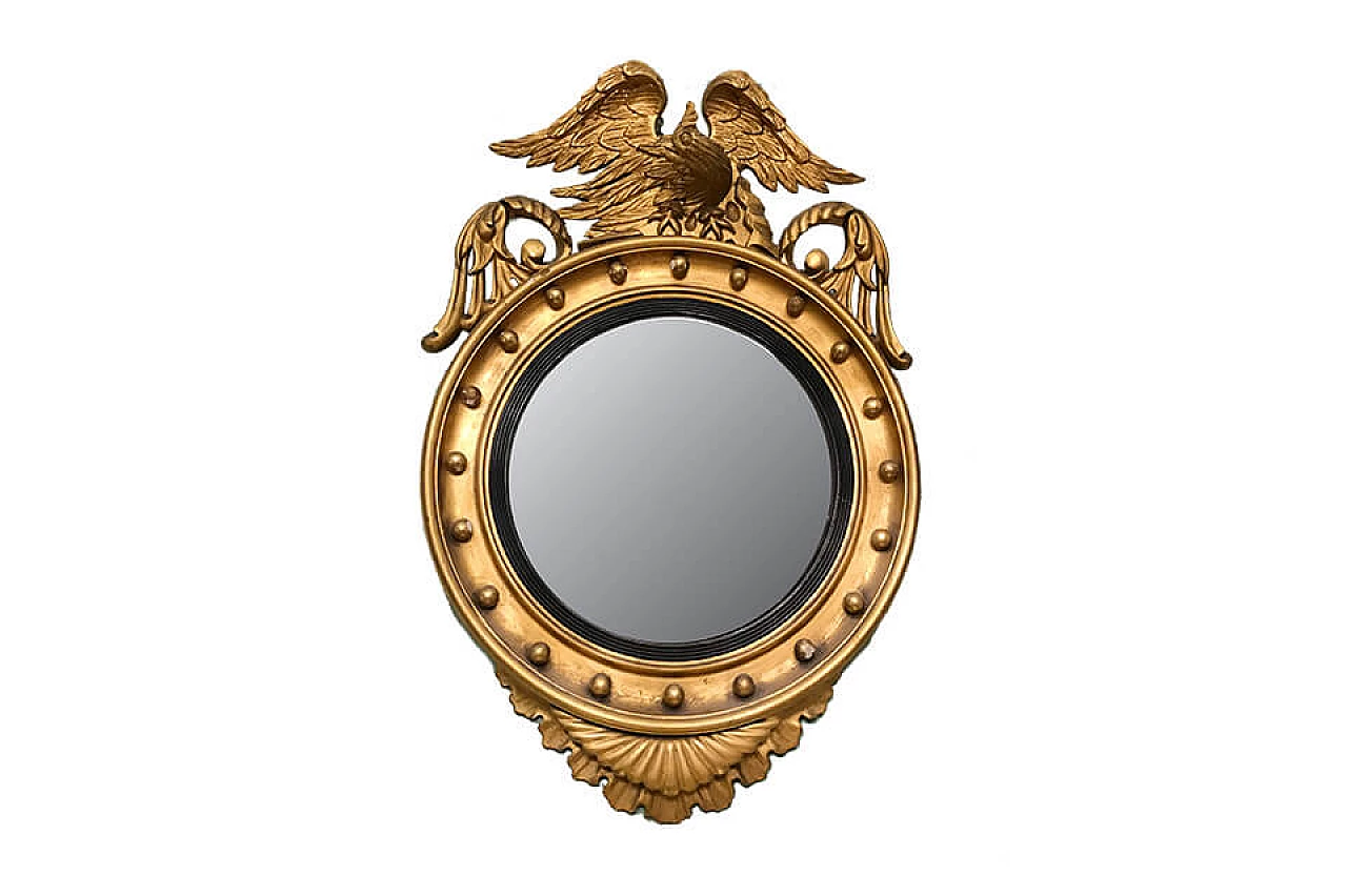 Specchio convesso con struttura in legno con aquila 1