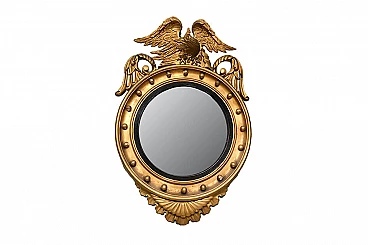 Specchio convesso con struttura in legno con aquila