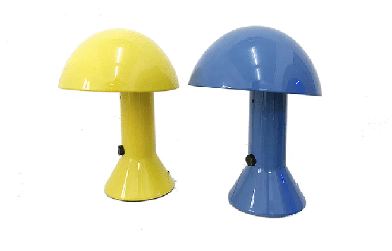 Pair of Elmetto table lamps by Martinelli Luce, Italy, 70s 1