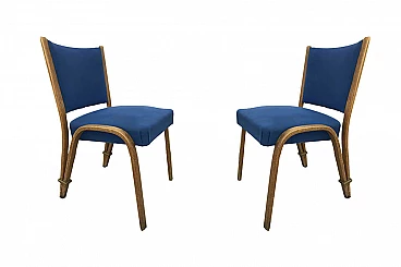 Coppia di sedie Bow-Wood con rivestimento originale