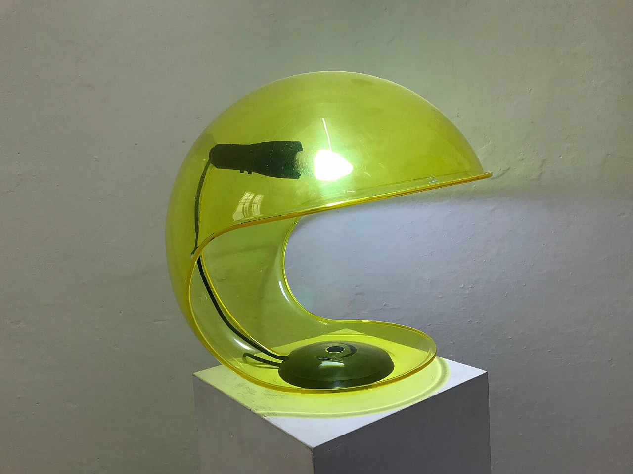 Transparent yellow lamp by Martinelli Luce, Italy, 70s 3