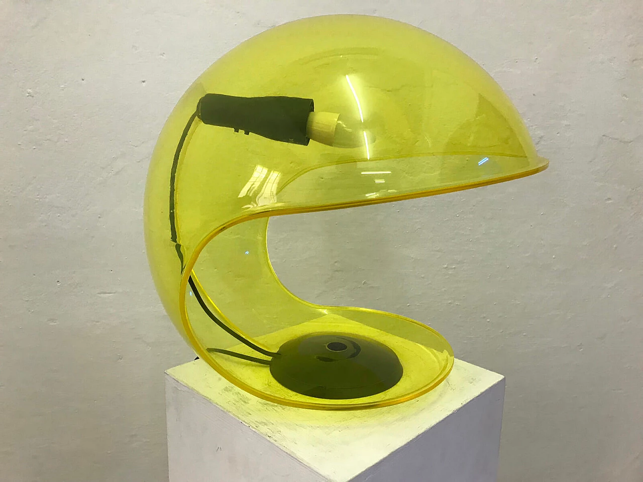 Transparent yellow lamp by Martinelli Luce, Italy, 70s 2