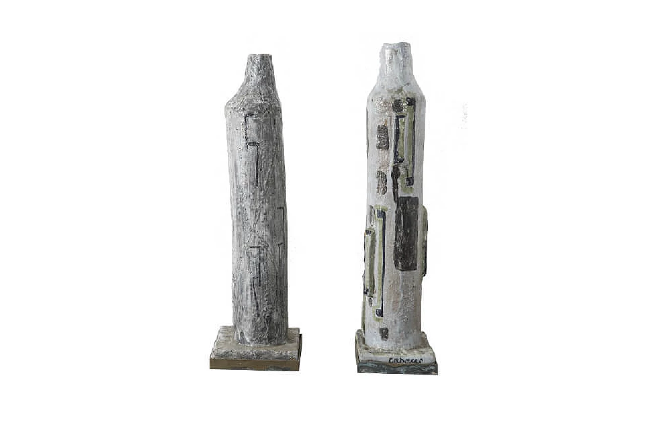 Coppia di sculture astratte di Bruno Capanni, anni '50 1