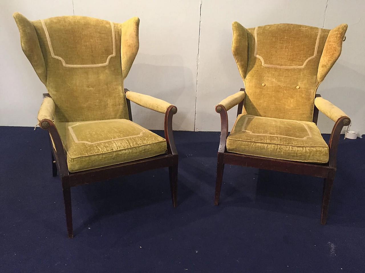 Pair of Bergère armchairs from the '40s to '50s 2