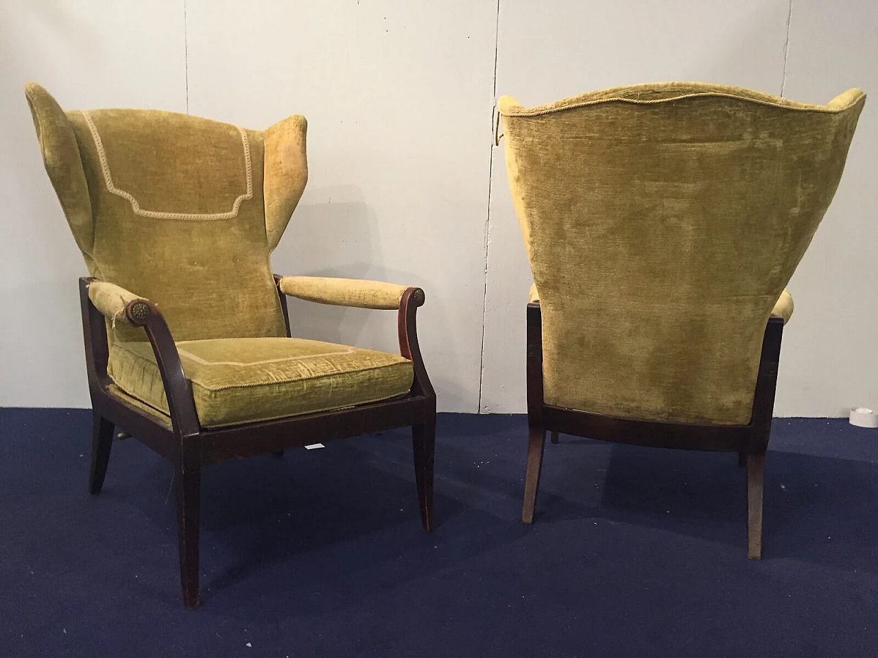 Pair of Bergère armchairs from the '40s to '50s 3