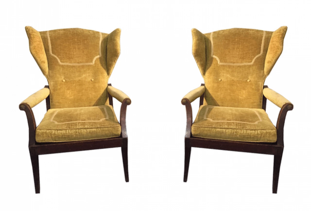 Pair of Bergère armchairs from the '40s to '50s 1