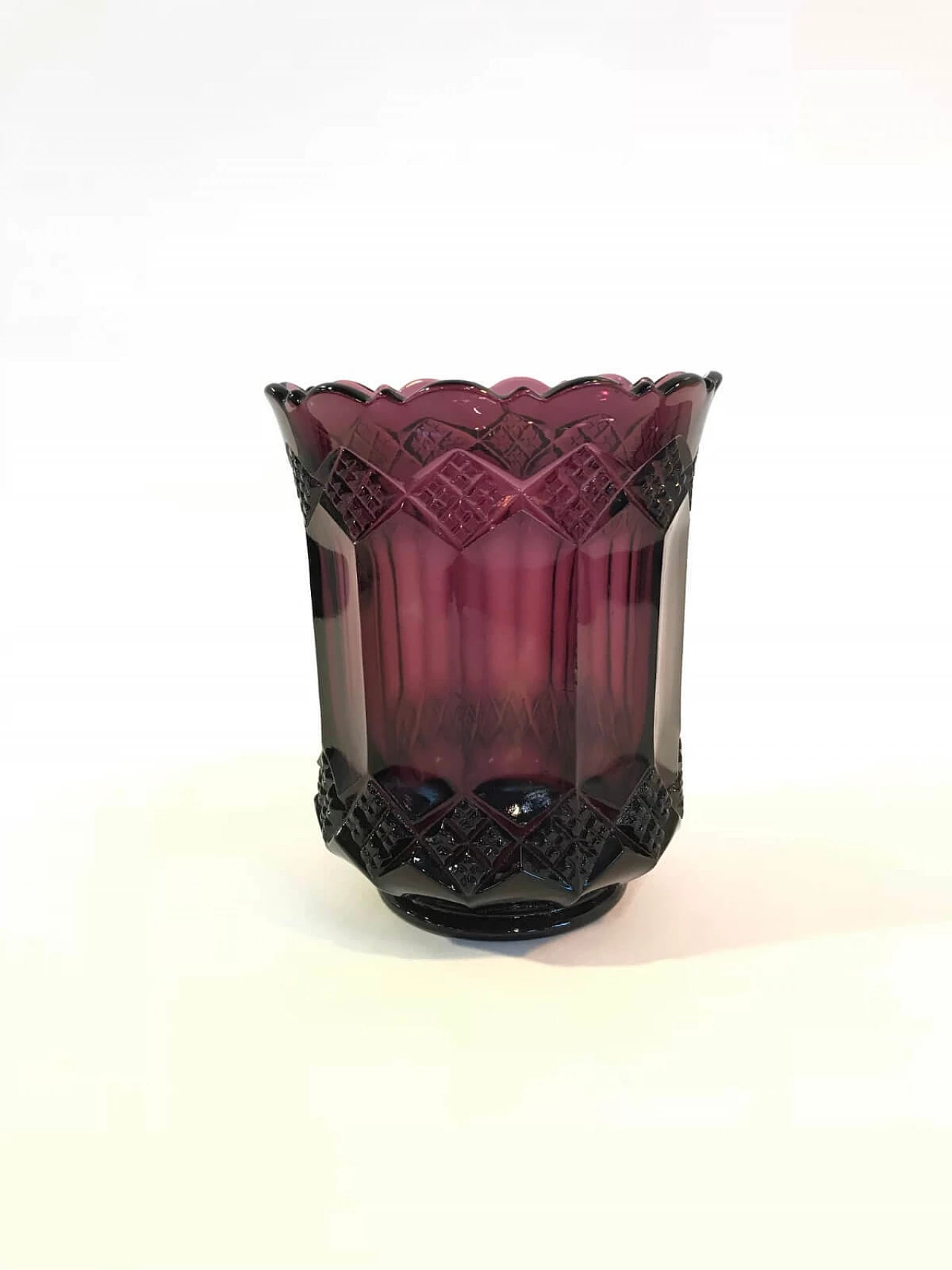 Vaso Art Deco' in cristallo di Boemia viola 2