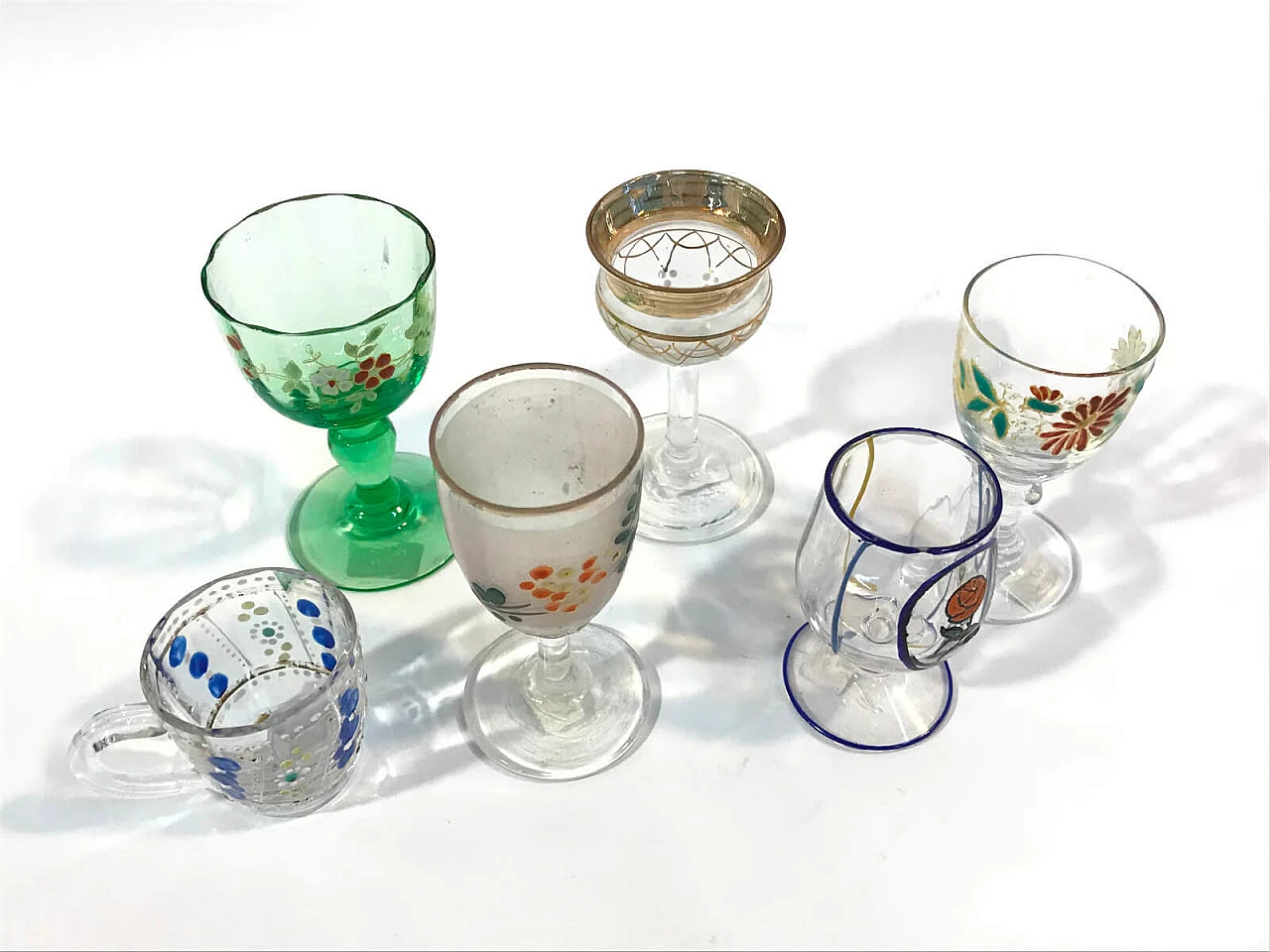 Set di 6 bicchieri policromi francesi '800 1048522