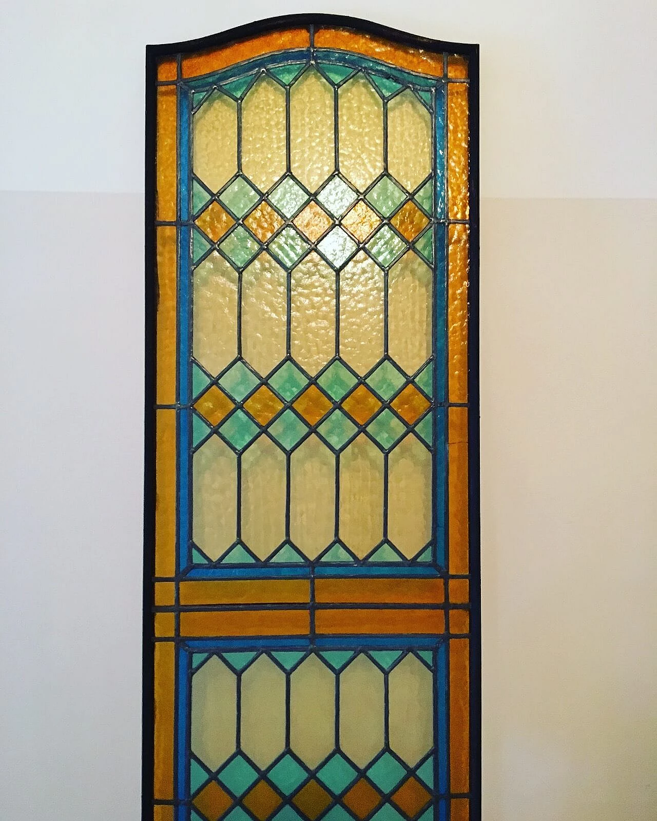 Coppia di vetrate sagomate Deco, anni '20 4