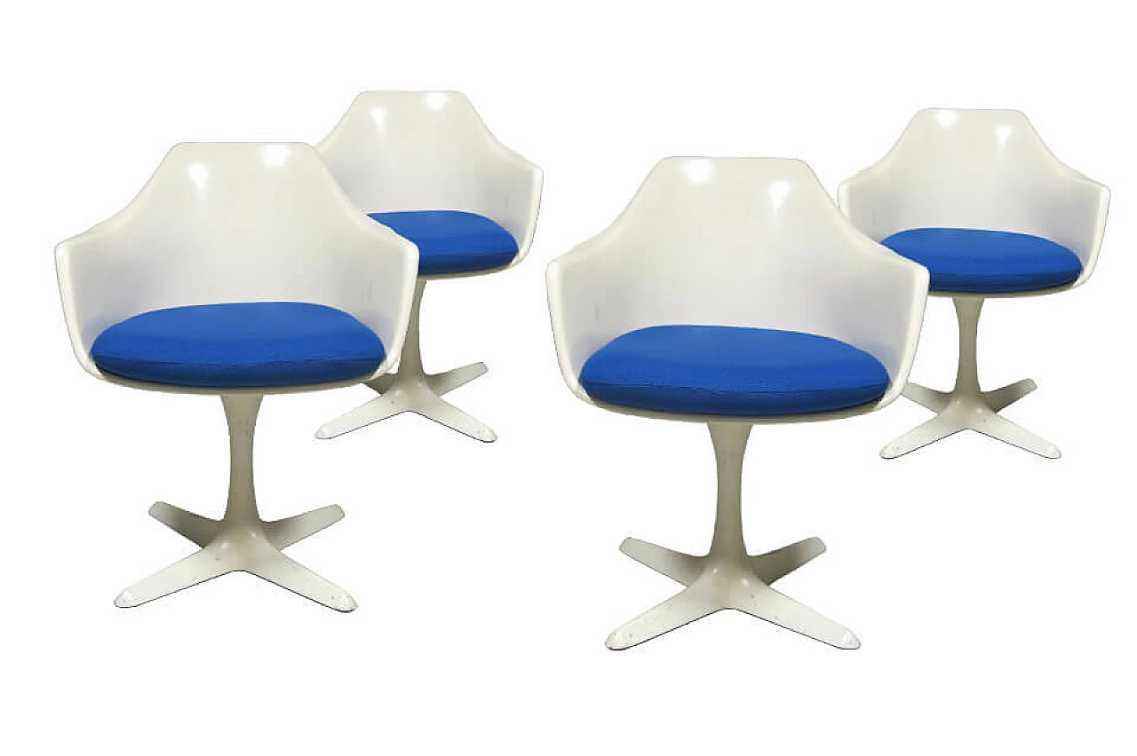 4 armchairs "116" by Maurice Burke for Arkana, 1970s 1