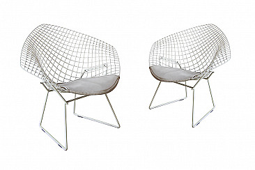 Pair of Diamond armchairs by Harry Bertoia for Knoll