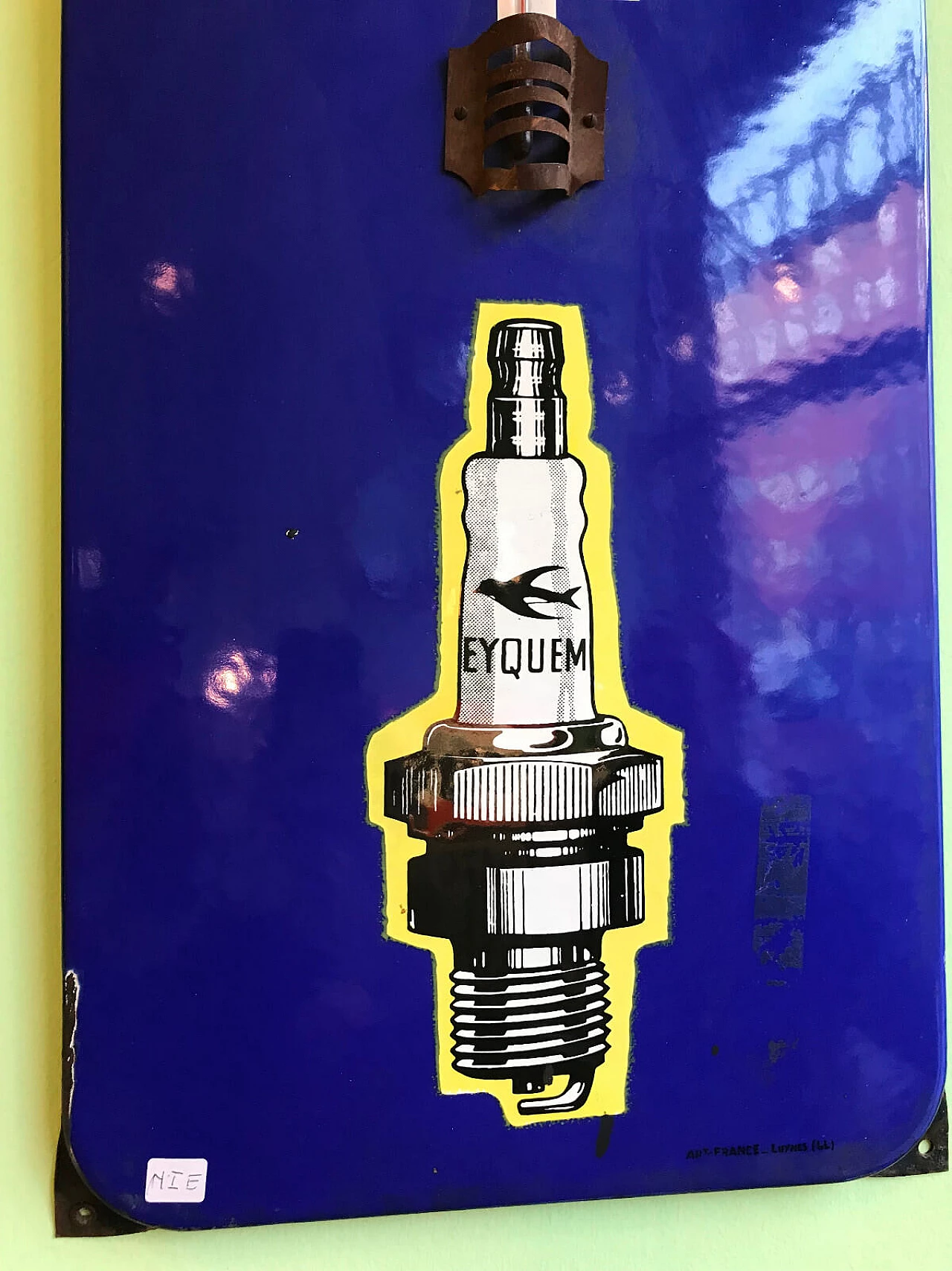 Termometro francese "Eyuem" in ferro smaltato blu 3