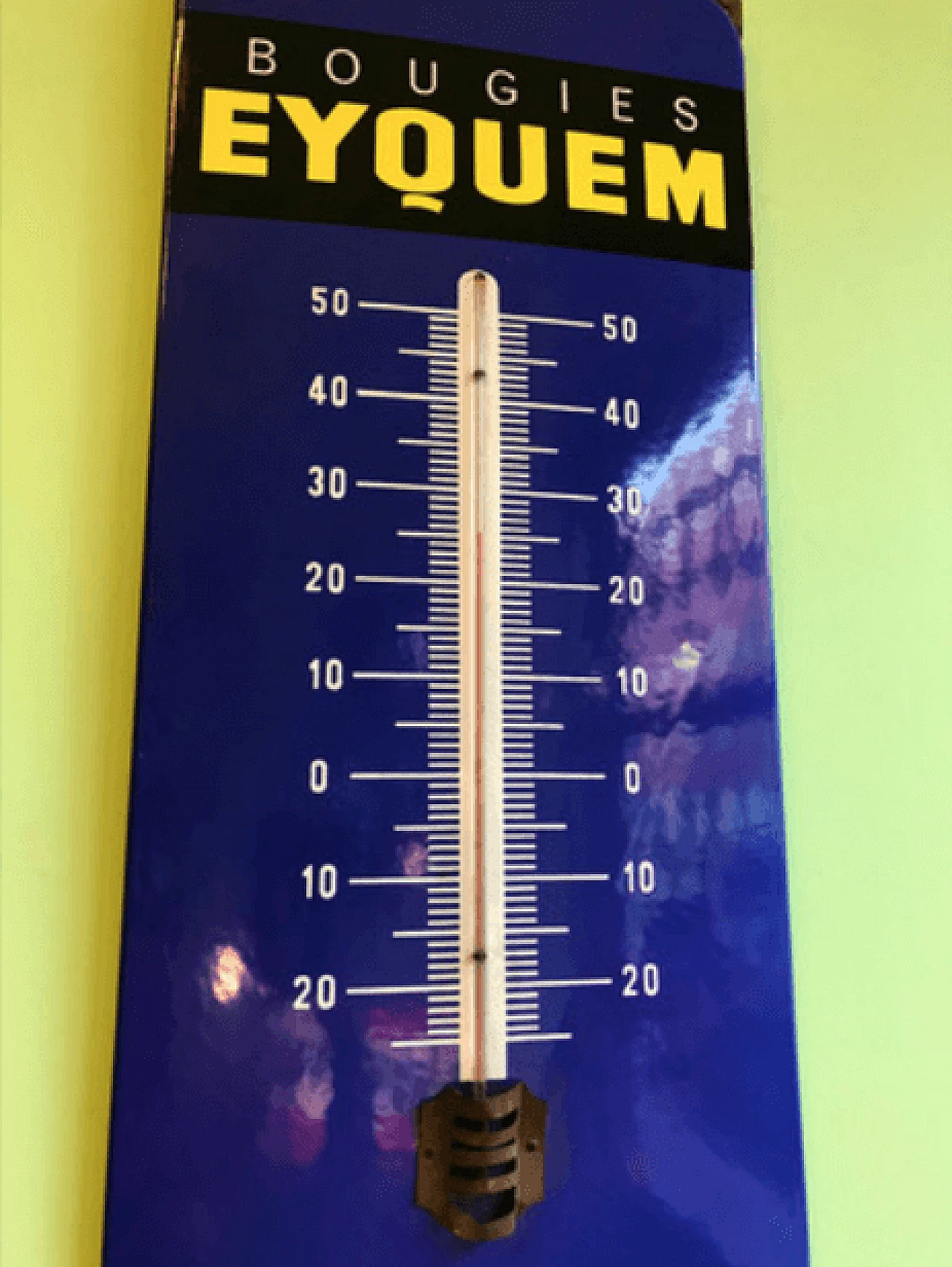 Termometro francese "Eyuem" in ferro smaltato blu 4