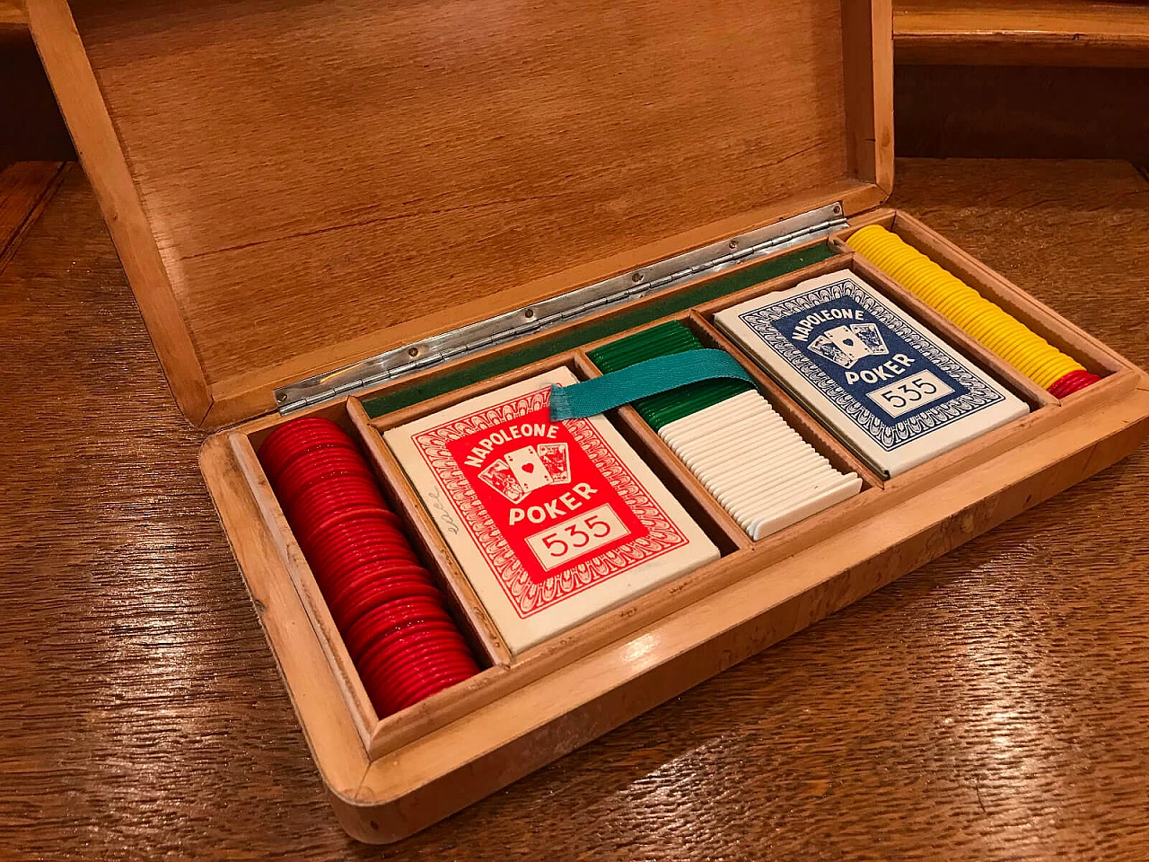 Set da gioco in radica con elementi in argento, anni '40 4