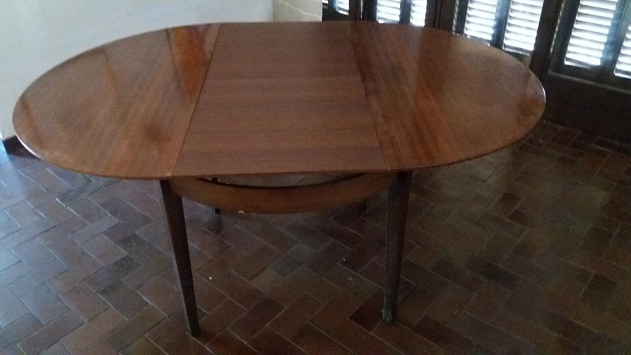 Tavolo allungabile in palissandro anni '50/'60 3