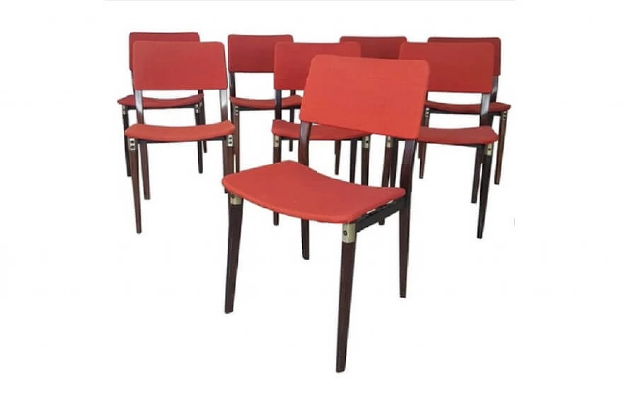 Set di 8 sedie S82 di Eugenio Gerli per Tecno, anni '60 1