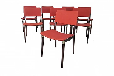Set of 8 chairs S82 by Eugenio Gerli for Tecno
