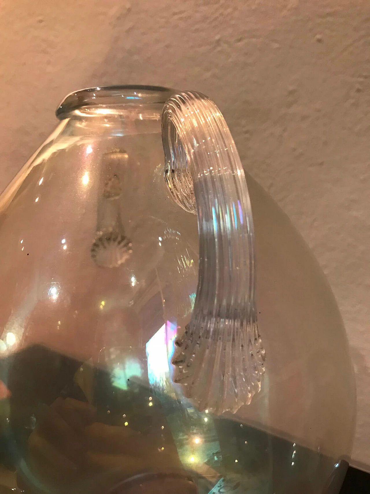 Vaso in vetro iridato di F. Poli per Seguso, Murano anni '40 3