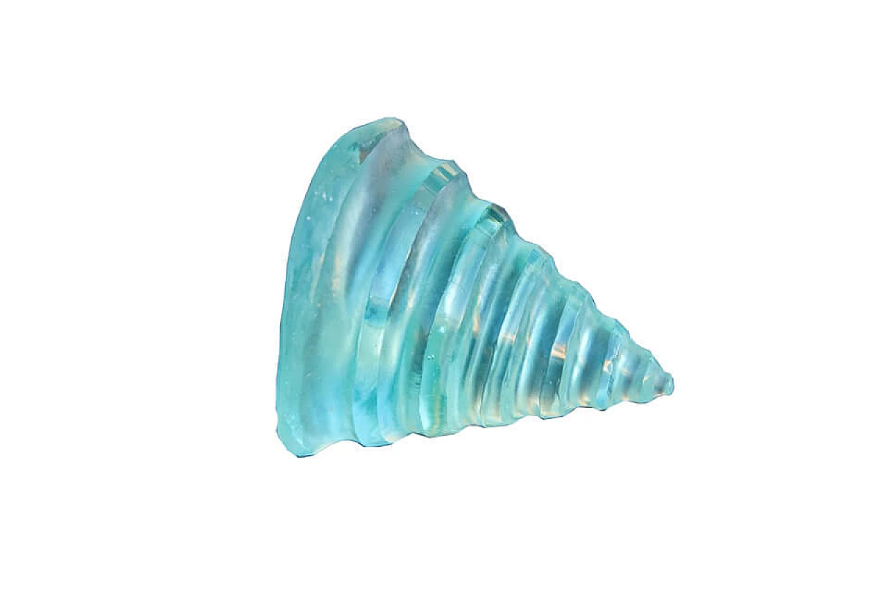 Crystal blue shell by Pietro Chiesa for Fontana Arte, Italy, 40s 1