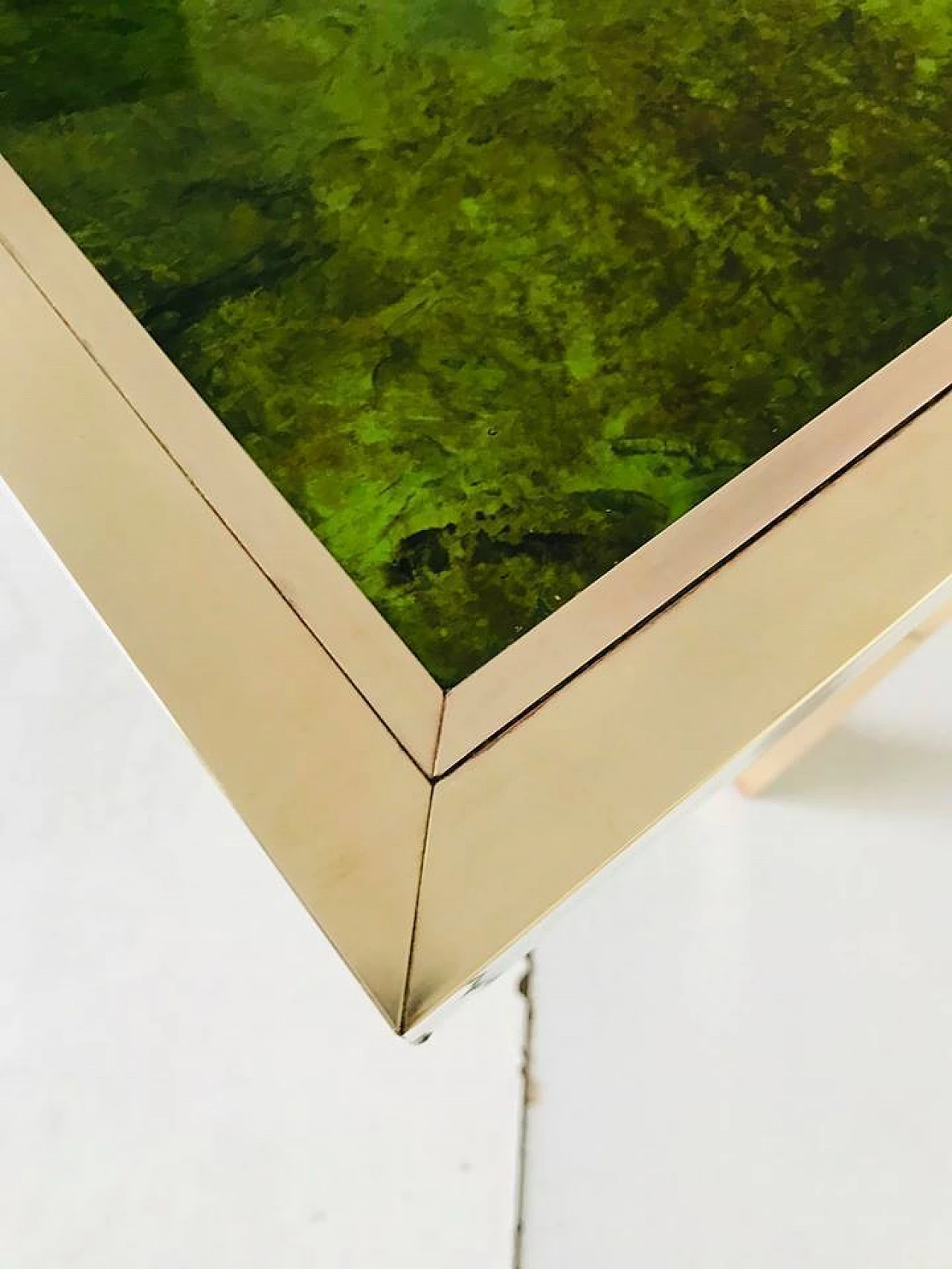 Romeo Rega 70s design brass and glass console table 8
