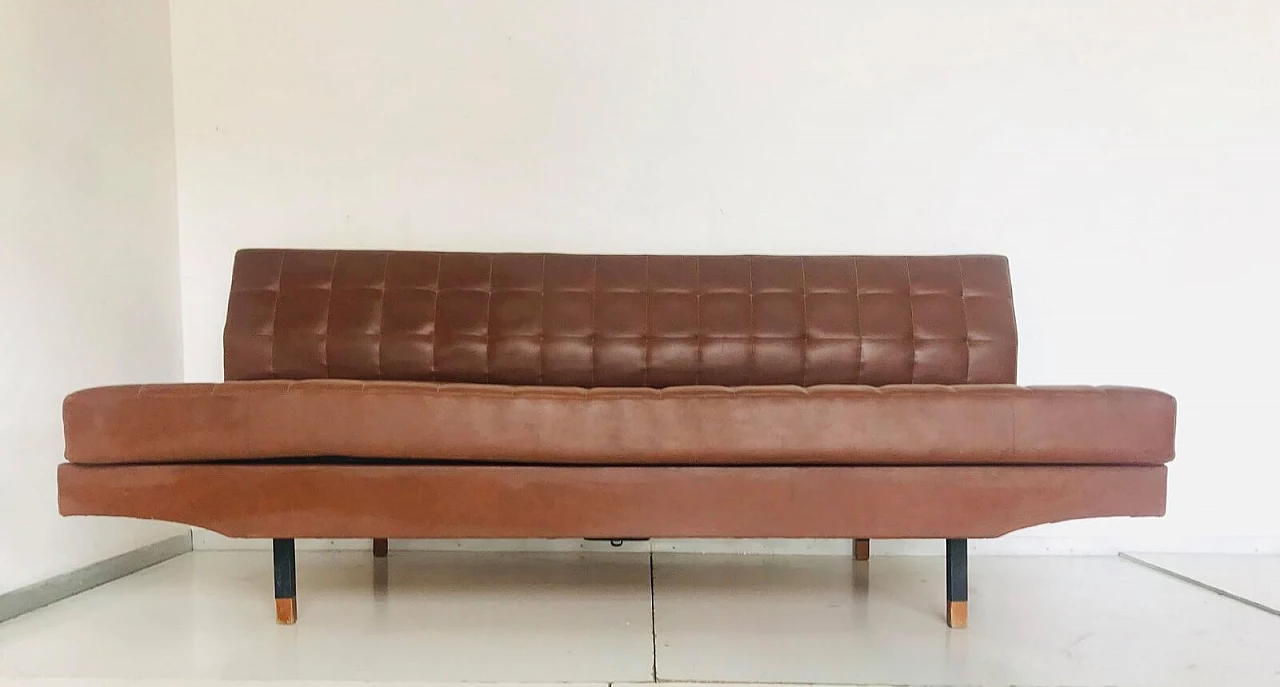 Zanuso style sofa in sky brown, 70's 6