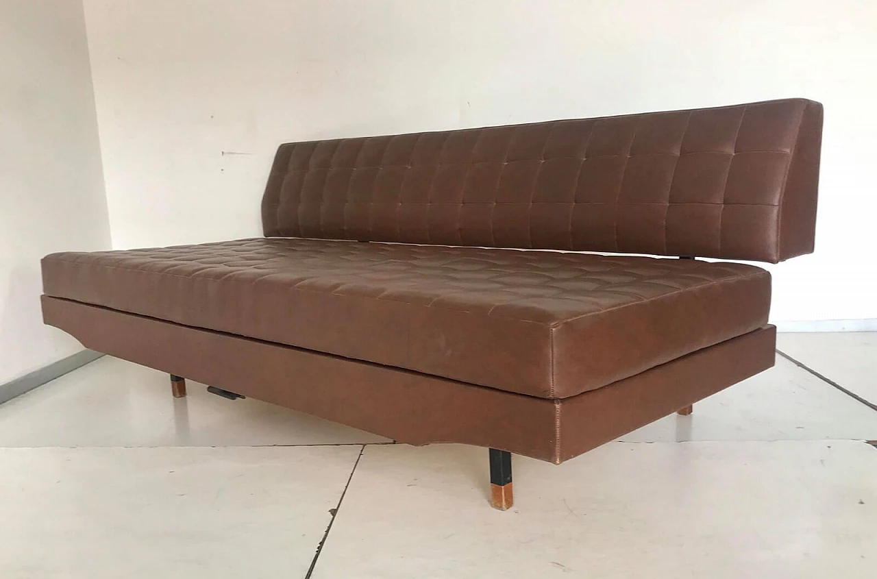 Zanuso style sofa in sky brown, 70's 11