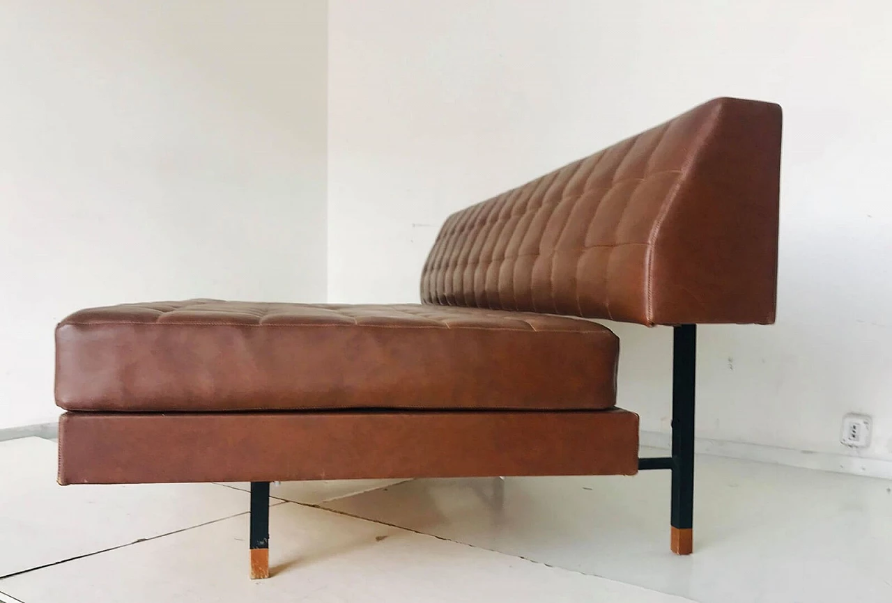 Zanuso style sofa in sky brown, 70's 13