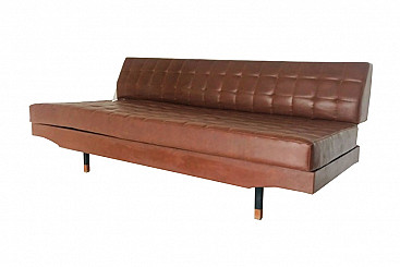 Zanuso style sofa in sky brown, 70's