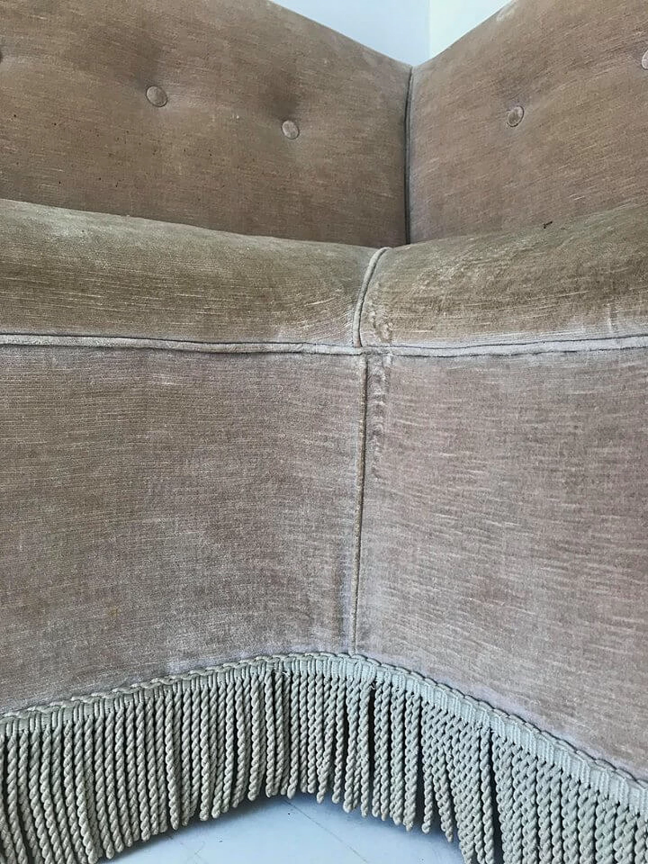 Brown corner sofa, Gio Ponti style, 1950s 6