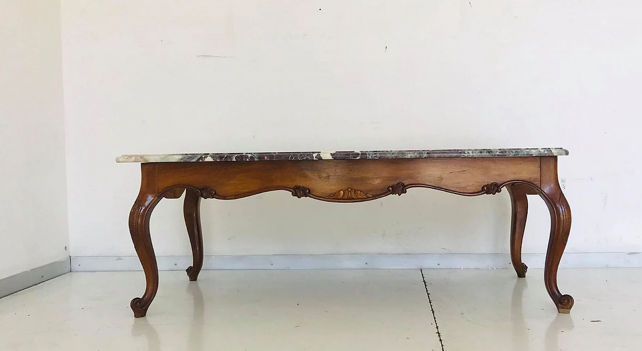 CHIPPENDALE STYLE MARBLE COFFEE TABLE DESIGN 50'S 2