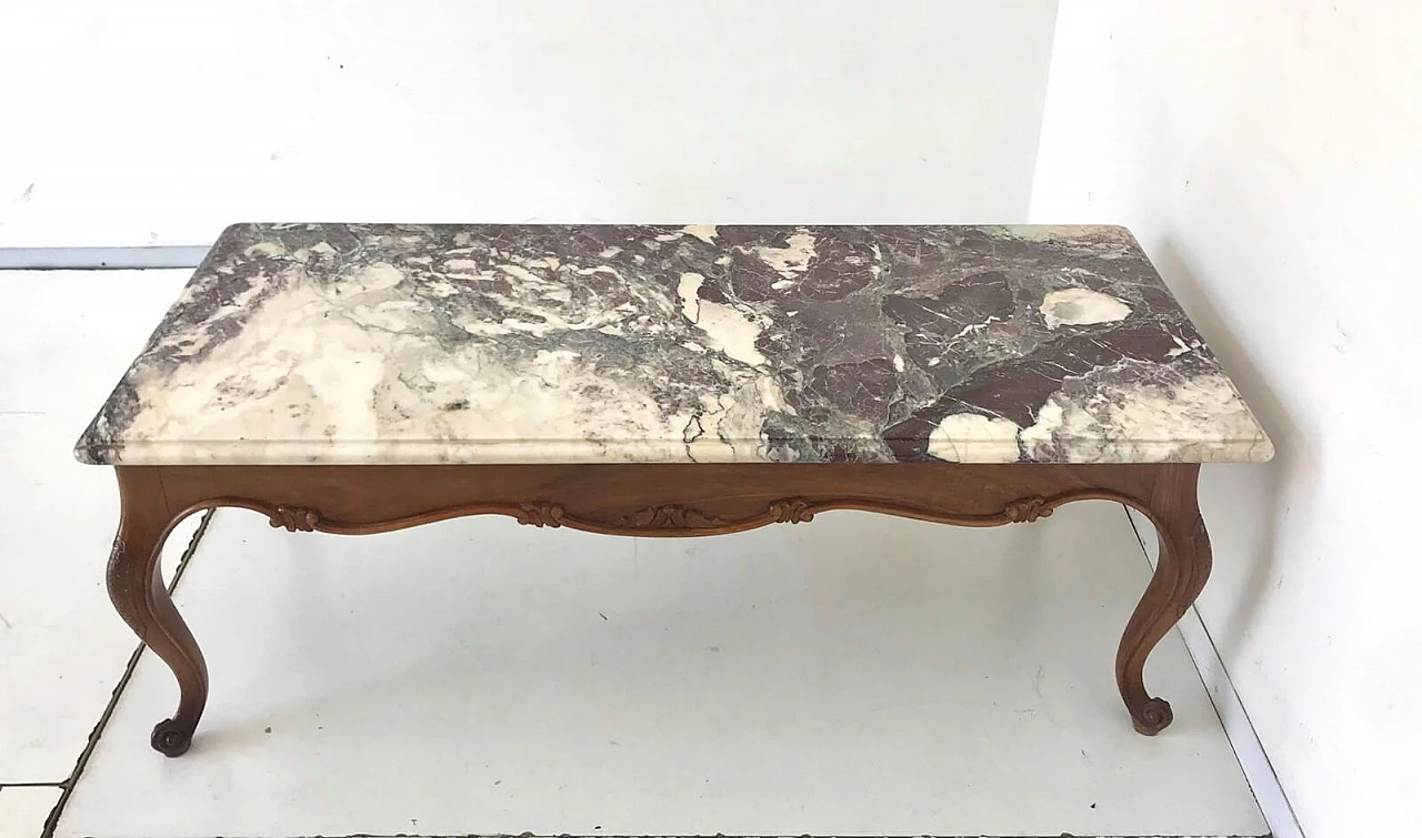 CHIPPENDALE STYLE MARBLE COFFEE TABLE DESIGN 50'S 11