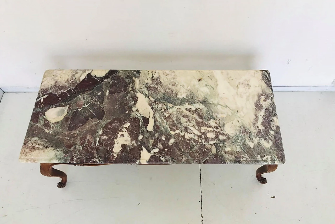 CHIPPENDALE STYLE MARBLE COFFEE TABLE DESIGN 50'S 13