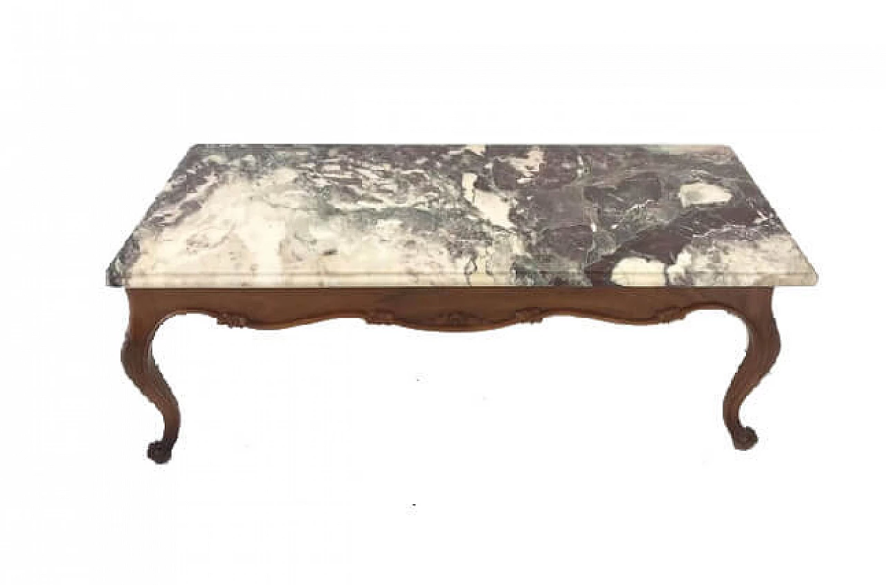 CHIPPENDALE STYLE MARBLE COFFEE TABLE DESIGN 50'S 1