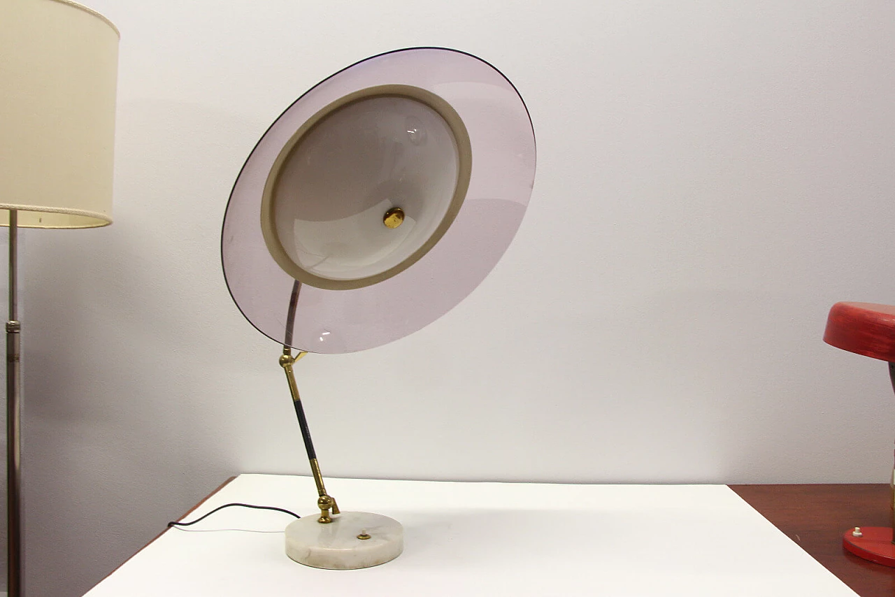 Lampada da tavolo Stilux con testa semisferica anni '60 4