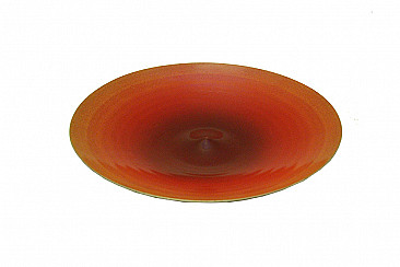 Large orange lacquered metal center plate