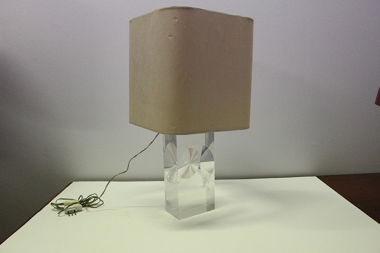 Lampada da tavolo con busto a finta molatura anni '70 2