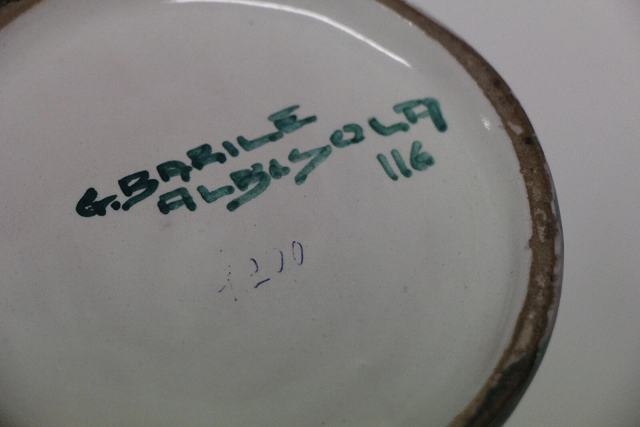 Piccolo vaso di G. Barile in ceramica policroma, anni '50 5