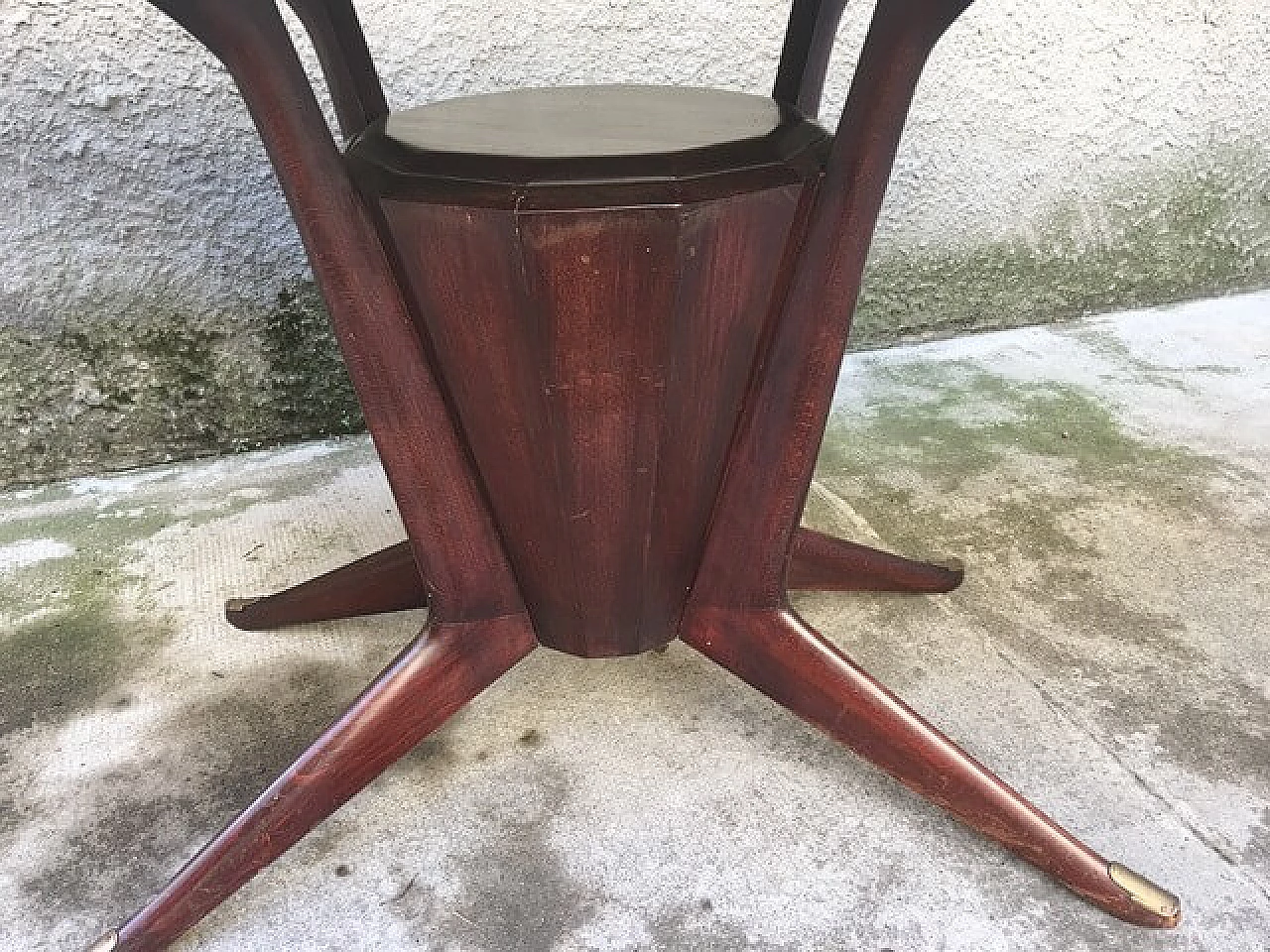 Italian Mid Century dining table with glass top, Italy, 50s 5