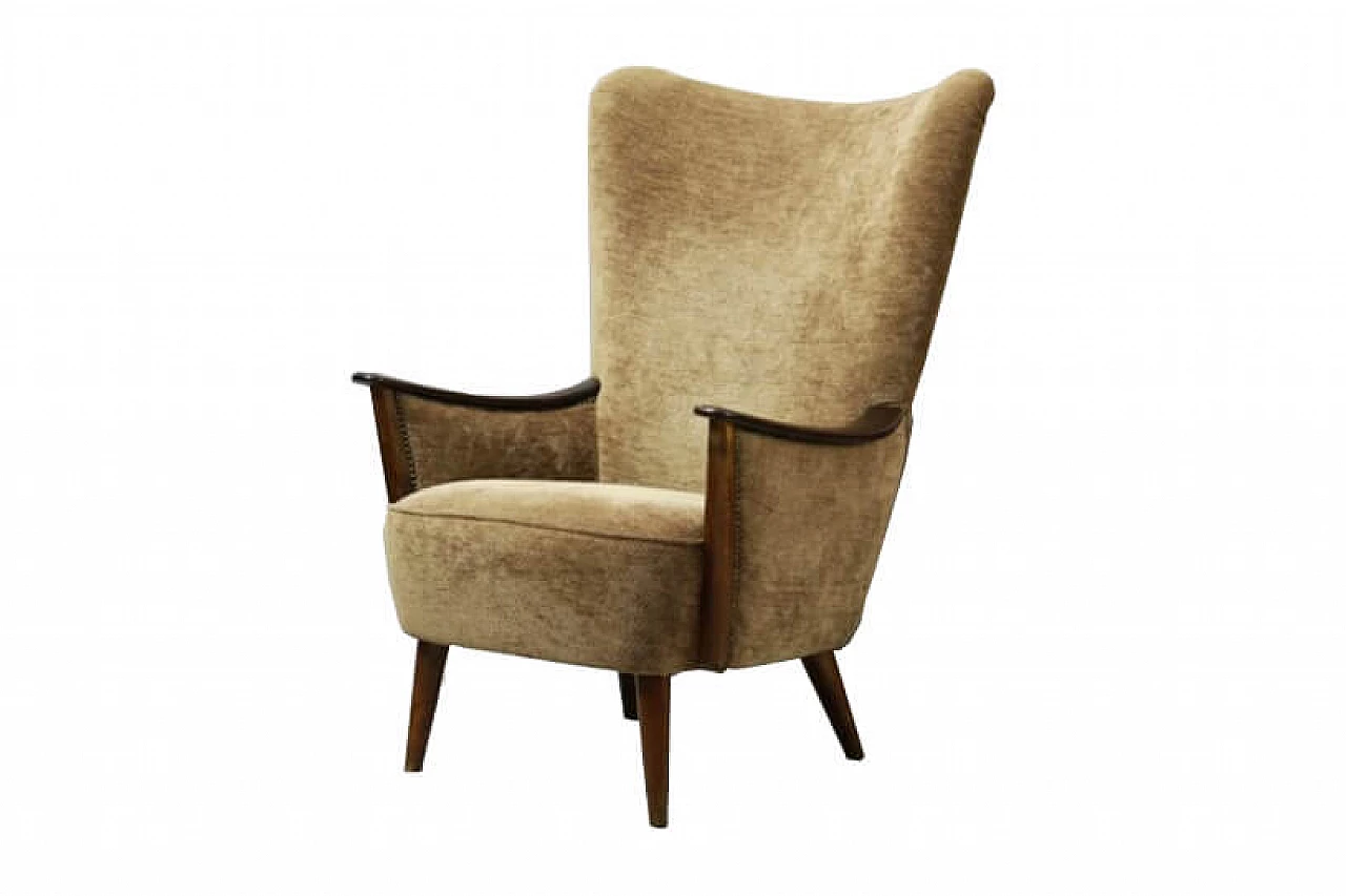 Vintage velvet armchair 1