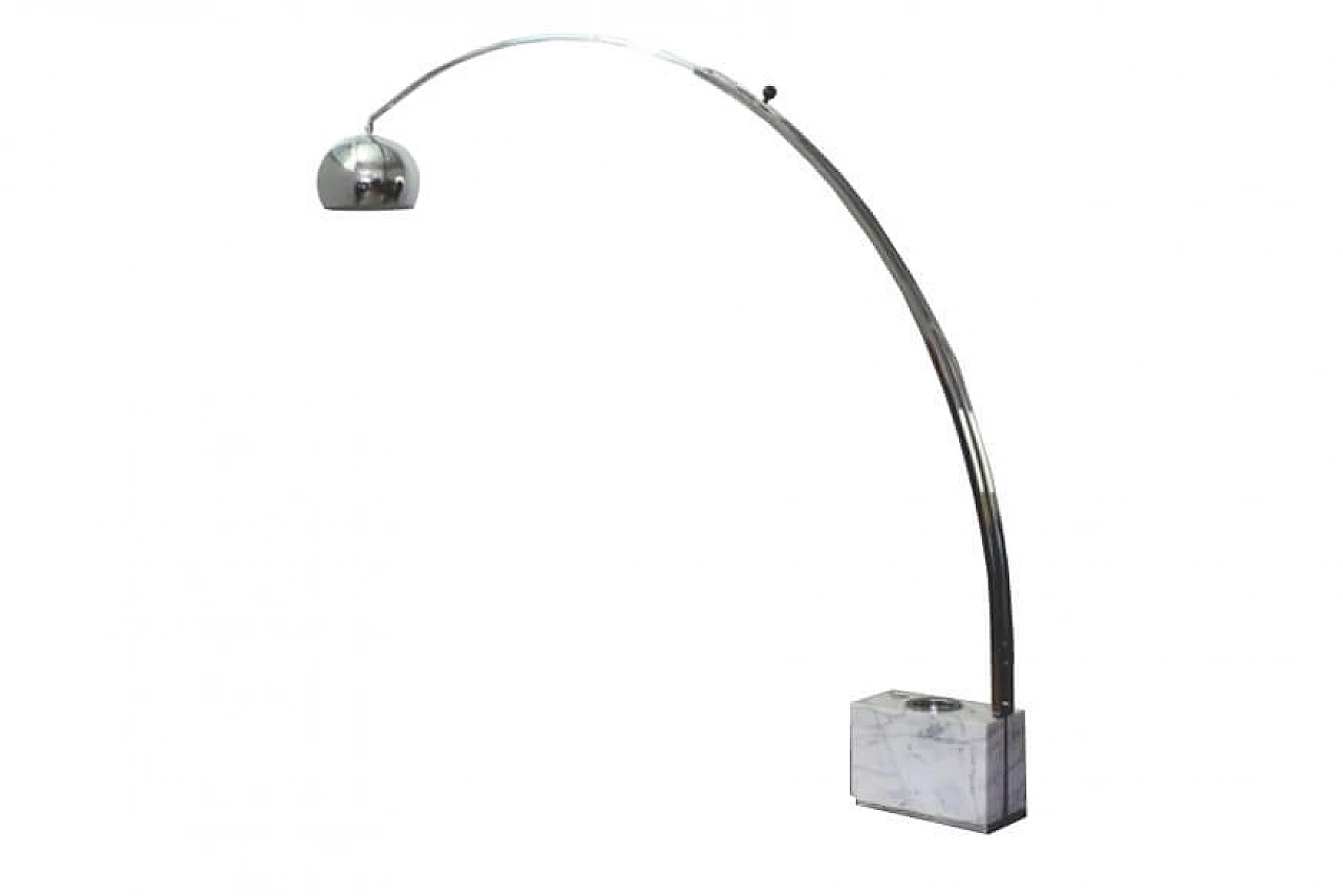 Achille Castiglioni style arched floor lamp, Italy, 70s. 1