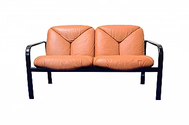 Leather sofa by Vico Magistretti for ICF/Knoll, 80's