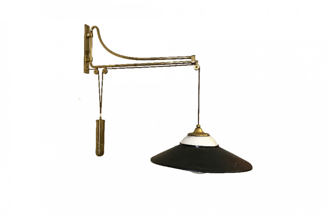 Lampada a muro saliscendi, Oscar Torlasco per Lumi, anni '50 1