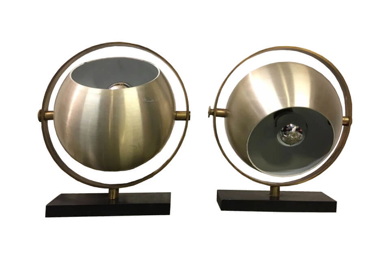 Pair of Stilux globular table lamps, Italy, 70s 1